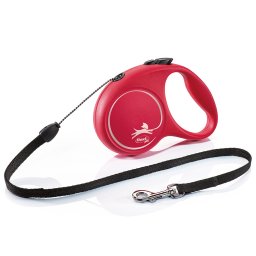 Lesa retractabila Flexi, retractabila, marimea M, 8m/12kg, Rosu
