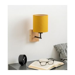 Brilagi - Aplica de perete NUBILA WOOD 1xE27/25W/230V stejar/negru/galben