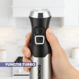 Blender Vertical Daewoo DHB60BX | 600W, Tija Inox, 2 Viteze, Accesorii