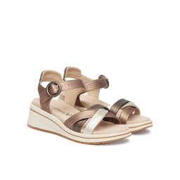 Sandale dama din piele naturala, Caprice 9-28304-46 366 TAUPE METALLIC, taupe metalizat