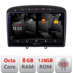 Navigatie auto Peugeot 308 2008-2013 Android 12 2K QLED 8GB+128GB