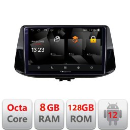 Navigatie Hyundai i30 2017+ Android 12 Octa Core 8GB RAM 128GB 2K QLED 4G