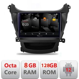 Navigatie Hyundai Elantra 2013-2015 Android 12, 8GB RAM, 128GB, 2K QLED