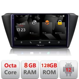 Navigatie Android Skoda Fabia 2015+ 2K QLED 8GB RAM 128GB 4G DSP