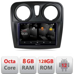 Navigatie Dacia Sandero Logan 2012-2020 Android 12, 8GB RAM, 128GB, 2K QLED