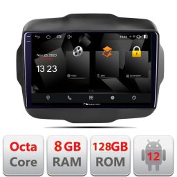 Navigatie Jeep Renegade 2015-2020 Android 12, 8GB RAM, 128GB, 2K QLED