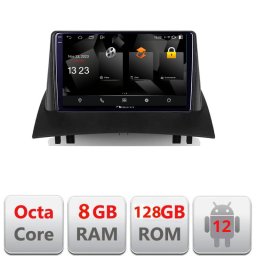 Navigatie Renault Megane 2 Android 12, 8GB RAM, 128GB, 2K QLED, 4G