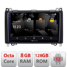 Navigatie auto Mercedes si VW Android 12, QLED 2K, 8GB RAM, 128GB