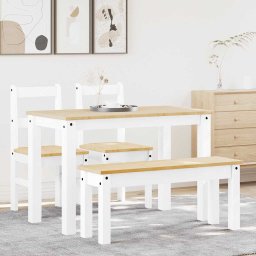Set de sufragerie din 4 piese PANAMA din lemn masiv de pin alb GartenMobel Dekor