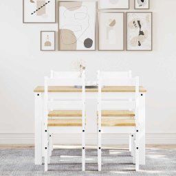 Set de sufragerie din 5 piese PANAMA din lemn masiv de pin alb GartenMobel Dekor