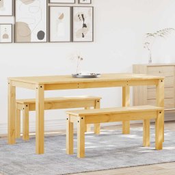 Set de sufragerie din 3 piese PANAMA din lemn masiv de pin GartenMobel Dekor
