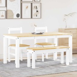 Set de sufragerie din 4 piese PANAMA din lemn masiv de pin alb GartenMobel Dekor