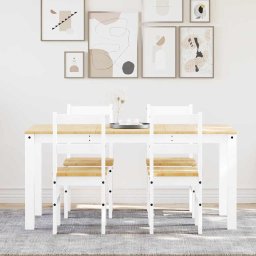Set de sufragerie din 5 piese PANAMA din lemn masiv de pin alb GartenMobel Dekor