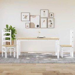 Set de sufragerie din 3 piese PANAMA din lemn masiv de pin alb GartenMobel Dekor