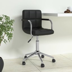Scaun de birou rotativ, negru, piele ecologica GartenMobel Dekor