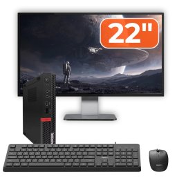 Pachet PC Second Hand Lenovo ThinkCentre M720q MiniPC, Intel Core i5-9400T 1.80 - 3.40GHz, 8GB DDR4, 256GB SSD NVMe + Monitor 22" + cadou tastatura si mouse OptimX Pro KM500 NewTechnology Media