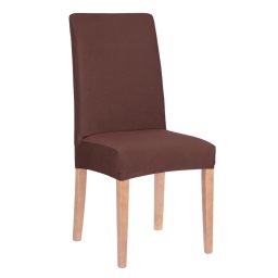 Husa universala elastica pentru scaun Sersimo, poliester si spandex, maro