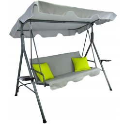 Leagan balansoar de gradina Sersimo Vicenza, 3 locuri, 220 kg, gri