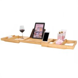 Raft pentru cada din bambus natural Sersimo, extensibil, 75-110 cm