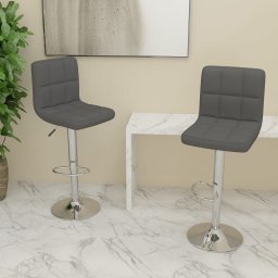 Scaune de bar, 2 buc., gri închis, material textil GartenMobel Dekor