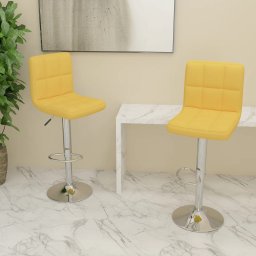 Scaune de bar, 2 buc., galben mustar, material textil GartenMobel Dekor