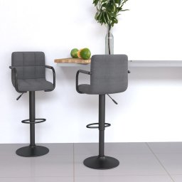 Scaune de bar, 2 buc., gri deschis, material textil GartenMobel Dekor