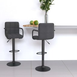 Scaune de bar, 2 buc., gri închis, material textil GartenMobel Dekor