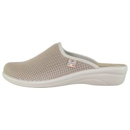 Saboti dama, Fly Flot, T4-368-FE-Bej, de casa, textil, ortopedici, cu talpa joasa, bej (Marime: 36)