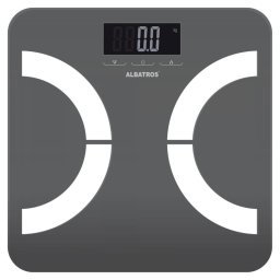 Cantar corporal analizor Albatros Body Planner, Pana la 180 kg, BIA, LED, kg/lb/st, Gri