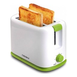 Prajitor de paine Crown CT-710WG, 700 W, 5 trepte, Fante largi, Ridicare inalta, Alb/Verde