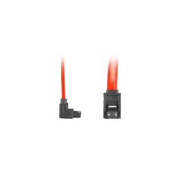 Lanberg cable SATA DATA II (3GB/S) F/F 30cm; METAL CLIPS ANGLED RED