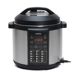 Multicooker cu gatire sub presiune HPCK-6IX, 3.8 L, 15 programe, Vas antiadeziv detasabil, Presiune reglabila, Timer, Display led, Inox