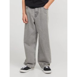 Jack & Jones Blugi baieti, ALEX, cu talie inalta si croiala Baggy Fit, Gri inchis (SELECTATI MARIMEA: 146 cm)