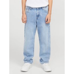 Jack & Jones Blugi baieti, CHRIS, cu talie inalta si croiala Relaxed fit, Albastru deschis (SELECTATI MARIMEA: 176 cm)