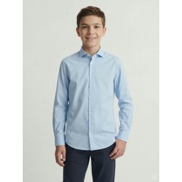 Jack & Jones Camasa cu maneca lunga, baieti, AXEL, Regular Fit, Albastru (SELECTATI MARIMEA: 176 cm)