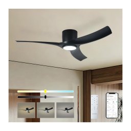 ZEVENTI - Ventilator de tavan LED ORBITO LED/24W/230V Wi-Fi Tuya negru + telecomandă