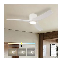 ZEVENTI - Ventilator de tavan LED ORBITO LED/24W/230V Wi-Fi Tuya alb + telecomandă