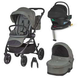 Carucior modular 4 in 1 Coccolle Serry Moss green cu Scoica auto iSize Coccolle Knox Black si Baza isofix iSize Coccolle Knox
