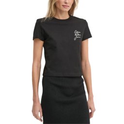 CALVIN KLEIN T-Shirt Script Institutional Baby Tee J20J224984 BEH ck black