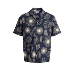 JACK & JONES Cămaşă Jjabstract Print Ss Resort 12290408 19-3923 TCX navy blazer
