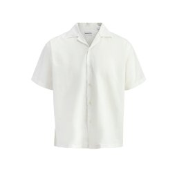 JACK & JONES Cămaşă Jjebreeze Linen Resort Ss 12288594 C-N100 white
