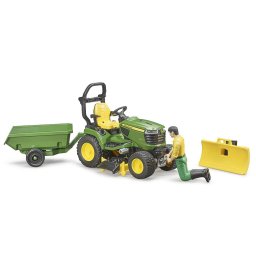 Bruder - tractor cu remorca john deere si gradinar