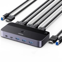 Comutator HDMI Ugreen CM664 Comutator KVM 2in1 - negru