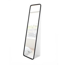 Oglinda dreptunghiulara neagra din fibre sintetice 37x157 cm Hub Leaning Umbra