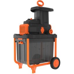 Tocator crengi si resturi vegetale electric Black & Decker BEGAS5800-QS, putere 2800 W, diametru tocare maxim 45 mm, cos colectare 45 L, functionare inainte/inapoi, roti si picioare robuste, Portocaliu-Negru