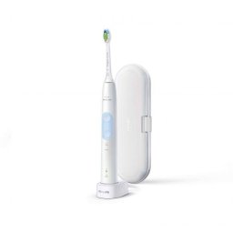 Periuta de dinti sonica electrica Philips Sonicare ProtectiveClean HX6839/28, 62000 miscari/minut, 2 moduri de curatare, 2 intensitati, senzor presiune, functie BrushSync, 1 cap de periere, toc de transport, Alb si albastru deschis