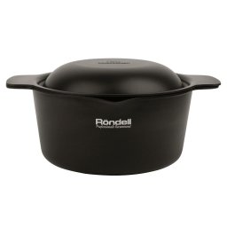 Cratita cu capac teflonate Rondell RDA-1440 Trumpf 24cm, 4,2 l Xylan Plus, Negru