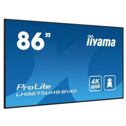 Ecran Profesional IPS LED Iiyama 85.6" LH8675UHS-B1AG, UHD (3840 x 2160), HDMI, DisplayPort, Boxe, Negru