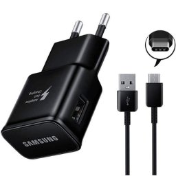 Incarcator Retea cu cablu USB Type-C Samsung EP-TA200B + DG970BBE, Quick Charge, 15W, 1.5 m, 1 X USB, Negru "GP-PTU020SOBBQ / GP-TOU021RFABW