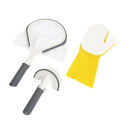 Set de curatare a piscinei 3in1 Lay-Z-Spa BESTWAY, plasa, perie si o manusa pentru curatare